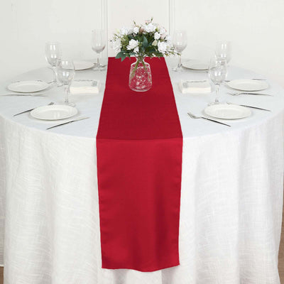 Polyester Table Runner 12"x108" Wine - Wrinkle-Resistant & Durable Table Decor