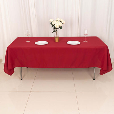 Polyester Rectangle Tablecloth 60"x102" Wine - Wrinkle-Resistant Finish