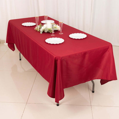 Polyester Rectangle Tablecloth 60"x102" Wine - Wrinkle-Resistant Finish