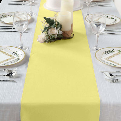 Polyester Table Runner 12"x108" Yellow - Wrinkle-Resistant & Durable Table Decor