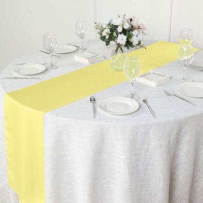 Polyester Table Runner 12"x108" Yellow - Wrinkle-Resistant & Durable Table Decor
