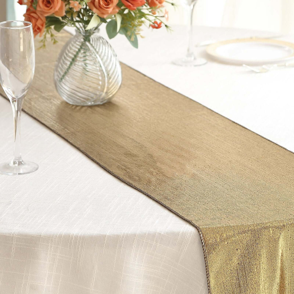 Antique Gold Shimmer Sequin Dots Table Runner | eFavormart.com