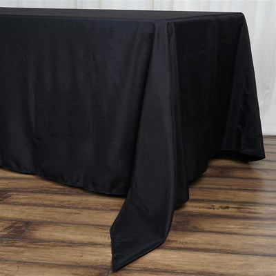 Polyester Rectangle Tablecloth 72"x120" Black with Wrinkle-Resistant Finish - Reusable and Polished Table Cover for Weddings & Events