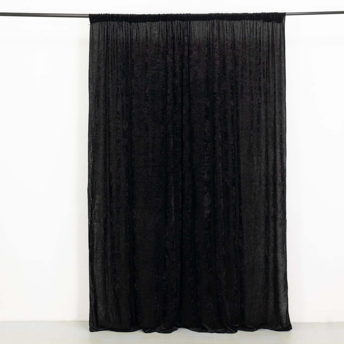 8 Feet Black Premium Smooth Velvet Backdrop Drape Curtain, Privacy Photo Booth Event Divider Panel