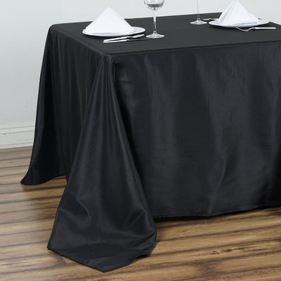 Polyester Square Tablecloth 90"x90" Black - Wrinkle-Resistant and Durable Table Cover for Weddings & Special Occasions