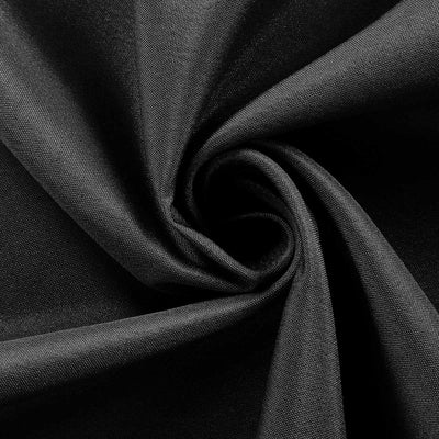 Polyester Rectangle Tablecloth 90"x132" Black with Seamless Finish - Sophisticated Style for Wedding Receptions
