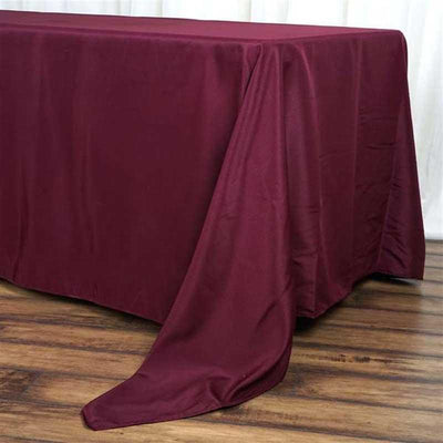 Polyester Rectangle Tablecloth 72"x120" Burgundy with Wrinkle-Resistant Finish - Reusable Table Cover