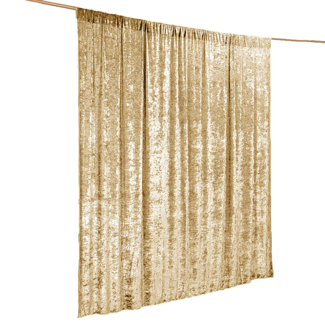 8 Feet Champagne Premium Velvet Material Backdrop Drape Curtain, Privacy Divider Panel