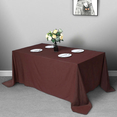 Polyester Rectangle Tablecloth 90"x132" Chocolate with Seamless Finish