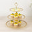 Clear Gold Glittered 3-Tier Round Plastic Cupcake Tower Stand with Gold Beaded Rim