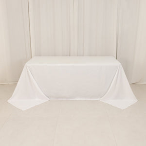 Cotton Blend Rectangle Tablecloth 90"x132" White with Seamless Wrinkle-Resistant Finish - Refined Decor for Weddings