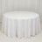 White Cotton Blend Round Tablecloth 120inch Seamless for 5 Foot Table