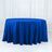 Royal Blue Cotton Blend Round Tablecloth 132inch Seamless for 6 Foot Table