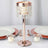 Blush/Rose Gold Crystal Beaded Chandelier Votive Pillar Candle Holder, Metal Tealight Candle Stand