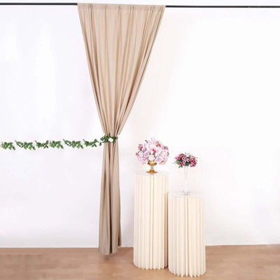 2 Pack Nude Scuba Polyester Backdrop Drape Curtains, Durable Flame Resistant Event Divider Panels Wrinkle Free With Rod Pockets - 10ftx10ft