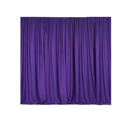 2 Pack Purple Scuba Polyester Backdrop Drape Curtains, Durable Flame Resistant Event Divider Panels Wrinkle Free With Rod Pockets - 10ftx10ft