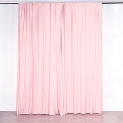 2 Pack Blush Scuba Polyester Backdrop Drape Curtains, Durable Flame Resistant Event Divider Panels Wrinkle Free With Rod Pockets - 10ftx10ft