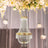 Empire Style Beaded Crystal Chandelier with Gold Ornate Metal Frame, Adjustable Hanging