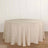 Beige Linen Wrinkle Resistant Tablecloth 120 Inch Round Slubby Textured 