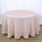 Linen Round Tablecloth 120 Inch Blush Rose Gold Slubby Textured Wrinkle Resistant