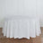 White Linen Wrinkle Resistant Round Tablecloth 120 Inch Slubby Textured 