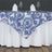 60"x60" Royal Blue Damask Flocking Square Overlay