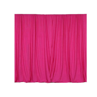2 Pack Fuchsia Scuba Polyester Backdrop Drape Curtains, Durable Flame Resistant Event Divider Panels Wrinkle Free With Rod Pockets - 10ftx10ft