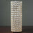 Tall 16 Inch Shiny Metal Full Crystal Beaded Pillar Candle Holder Stand In Gold 