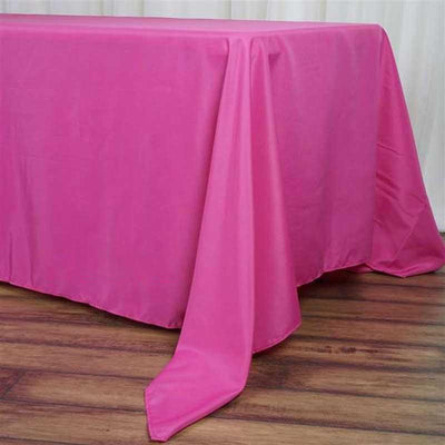 Polyester Rectangle Tablecloth 72"x120" Fuchsia with Wrinkle-Resistant Finish - Reusable Table Cover