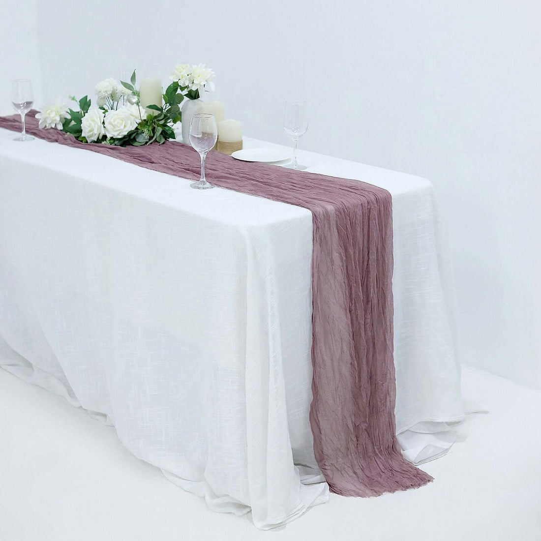 10 Feet Violet Amethyst Gauze Cheesecloth Boho Table Runner
