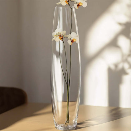 Glass Vase Heavy Duty Cylinder Design 31" Clear - Tapered Floral Centerpiece for Wedding Tables