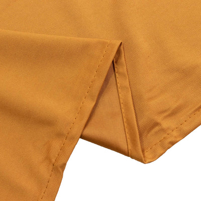 Gold Scuba Polyester Backdrop Drape Curtain, Durable Flame Resistant Event Divider Panel Wrinkle Free With Rod Pockets - 5ftx14ft