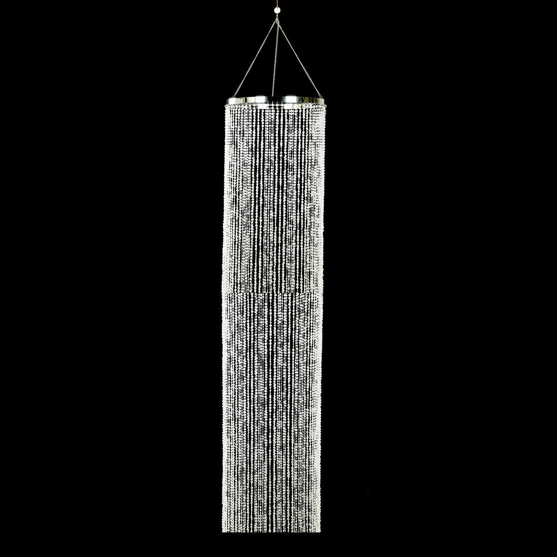 Hanging Beaded Crystal Column Chandelier, 20ft Tall Beads Curtain Round