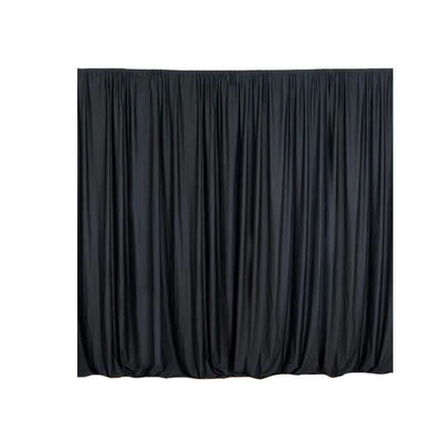 2 Pack Black Scuba Polyester Backdrop Drape Curtains, Durable Flame Resistant Event Divider Panels Wrinkle Free With Rod Pockets - 10ftx10ft