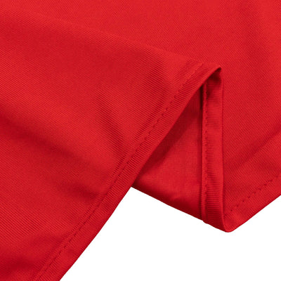 Red Scuba Polyester Backdrop Drape Curtain, Durable Flame Resistant Event Divider Panel Wrinkle Free With Rod Pockets - 5ftx14ft