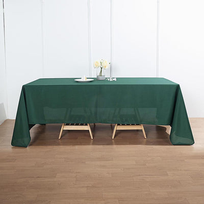 Polyester Rectangle Tablecloth 72"x120" Hunter Emerald Green with Wrinkle-Resistant Finish - Reusable and Polished