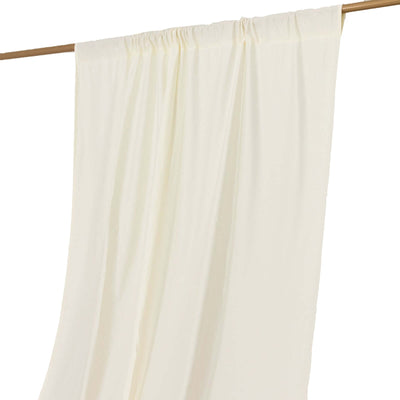 Ivory Scuba Polyester Backdrop Drape Curtain, Durable Flame Resistant Event Divider Panel Wrinkle Free With Rod Pockets - 5ftx14ft