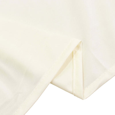 Ivory Scuba Polyester Backdrop Drape Curtain, Durable Flame Resistant Event Divider Panel Wrinkle Free With Rod Pockets - 5ftx14ft