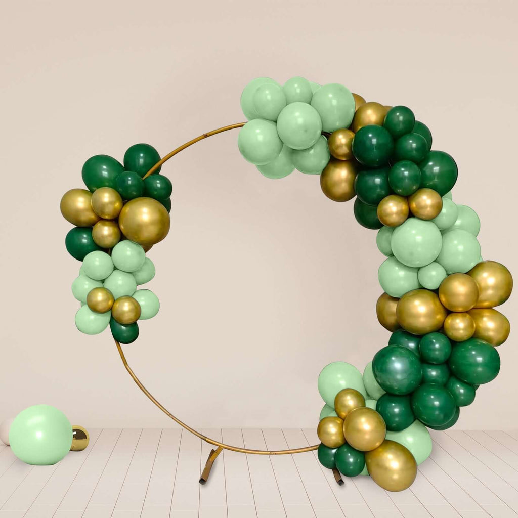 120-Pack Assorted Gold & Green Balloon Kit | eFavormart.com