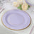 25-Pack Disposable Round Charger Plates 13inch Lavender Lilac Sunray Design with Gold Rim