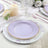 25-Pack Paper Round Dinner Plates 10inch Lavender Lilac Sunray Design with Gold Rim - 350GSM Heavy