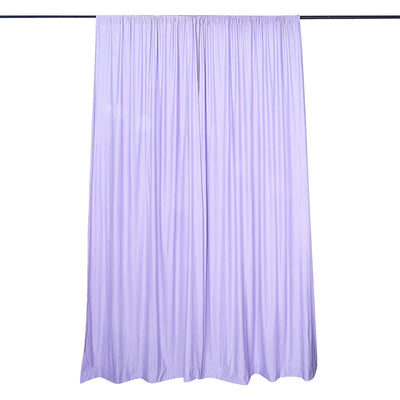 2 Pack Lavender Lilac Scuba Polyester Backdrop Drape Curtains, Durable Flame Resistant Event Divider Panels Wrinkle Free With Rod Pockets - 10ftx10ft