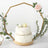 Nonagon Metal Cake Stand For Floral Hoop 22 Inch Gold With Wooden Base