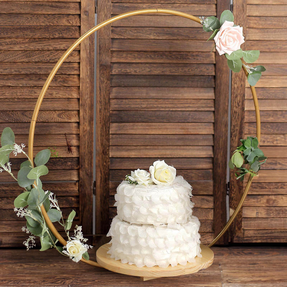 Round 33 Inch Metal Hoop Cake Stand Floral Centerpieces 