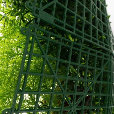 Artificial Grass Wall Panels, 40"×40" Greenery Backdrop with Mixed Fern and Ivy Leaves, Outdoor UV-Protected Grass Wall Mat for Events – 2 Panels, Covers 22 Sq. Ft.