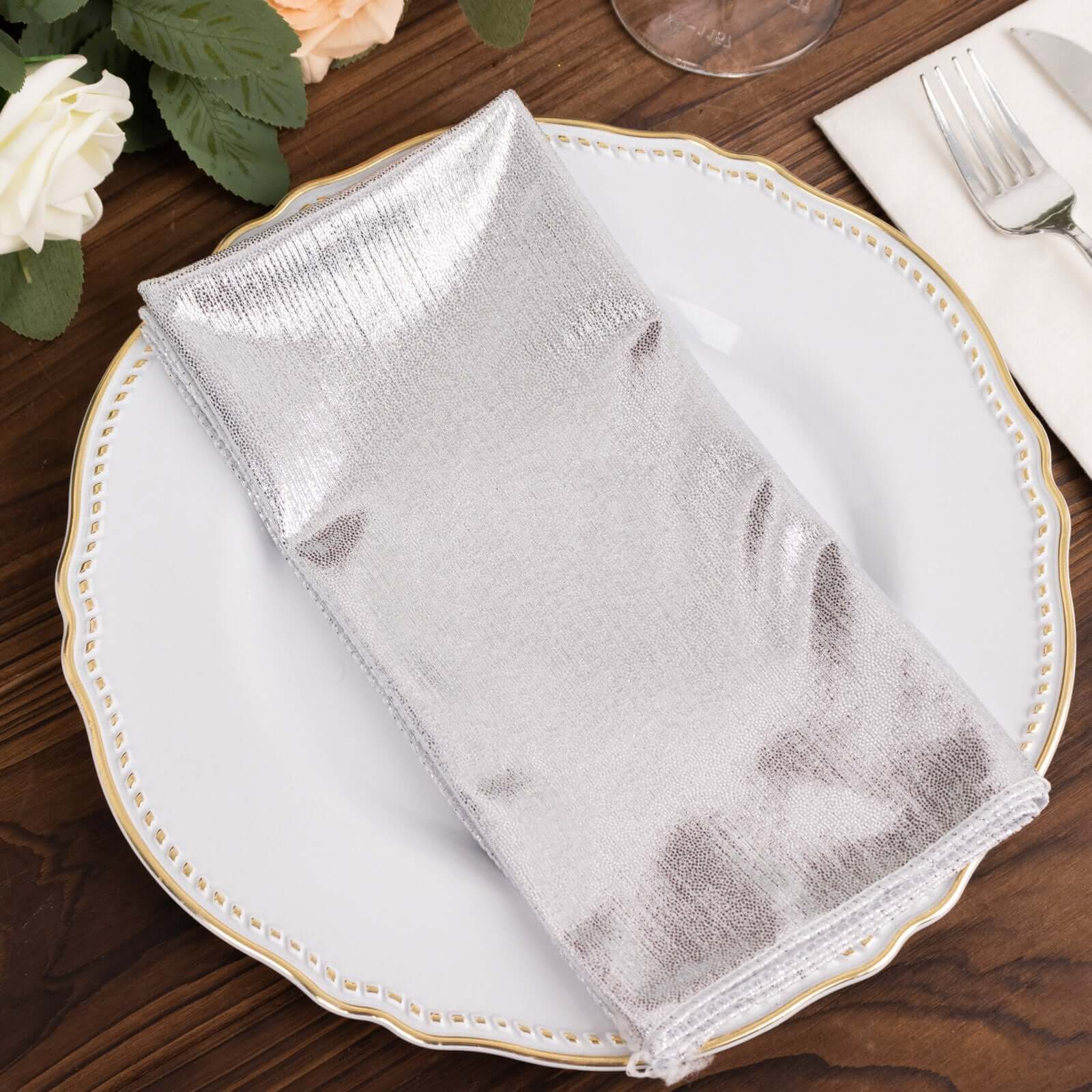 5 Pack 20x20 Champagne Polyester Linen Napkins