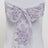 Polyester Chair Sashes 6x108inch White Lavender Lilac French Toile Floral - Durable#whtbkgd