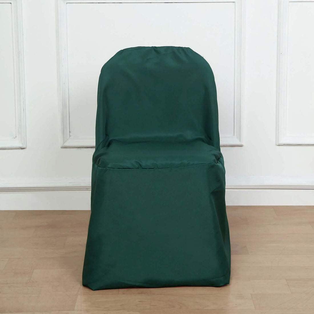 Hunter Emerald Green Polyester Folding Chair Cover, Reusable Stain Resistant Slip On Chair Cover