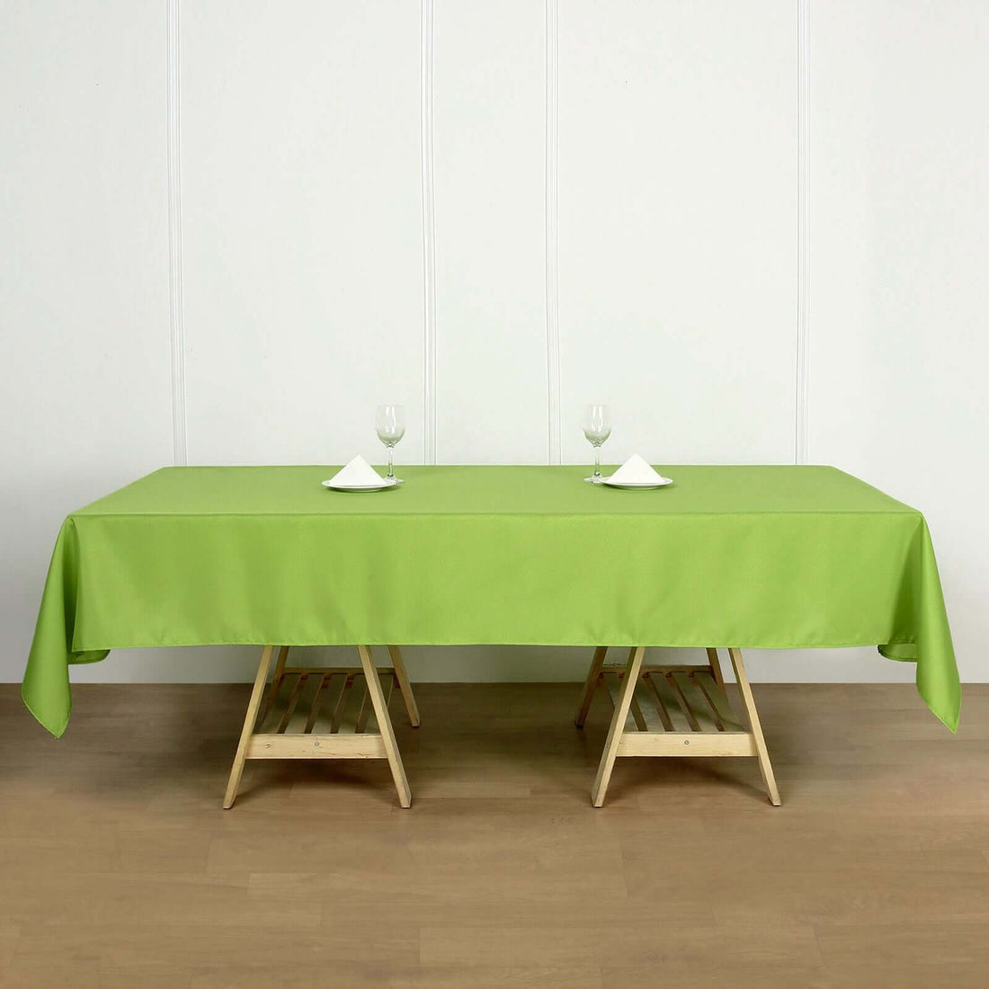 60inch x 102inch Apple Green Polyester Rectangular Tablecloth