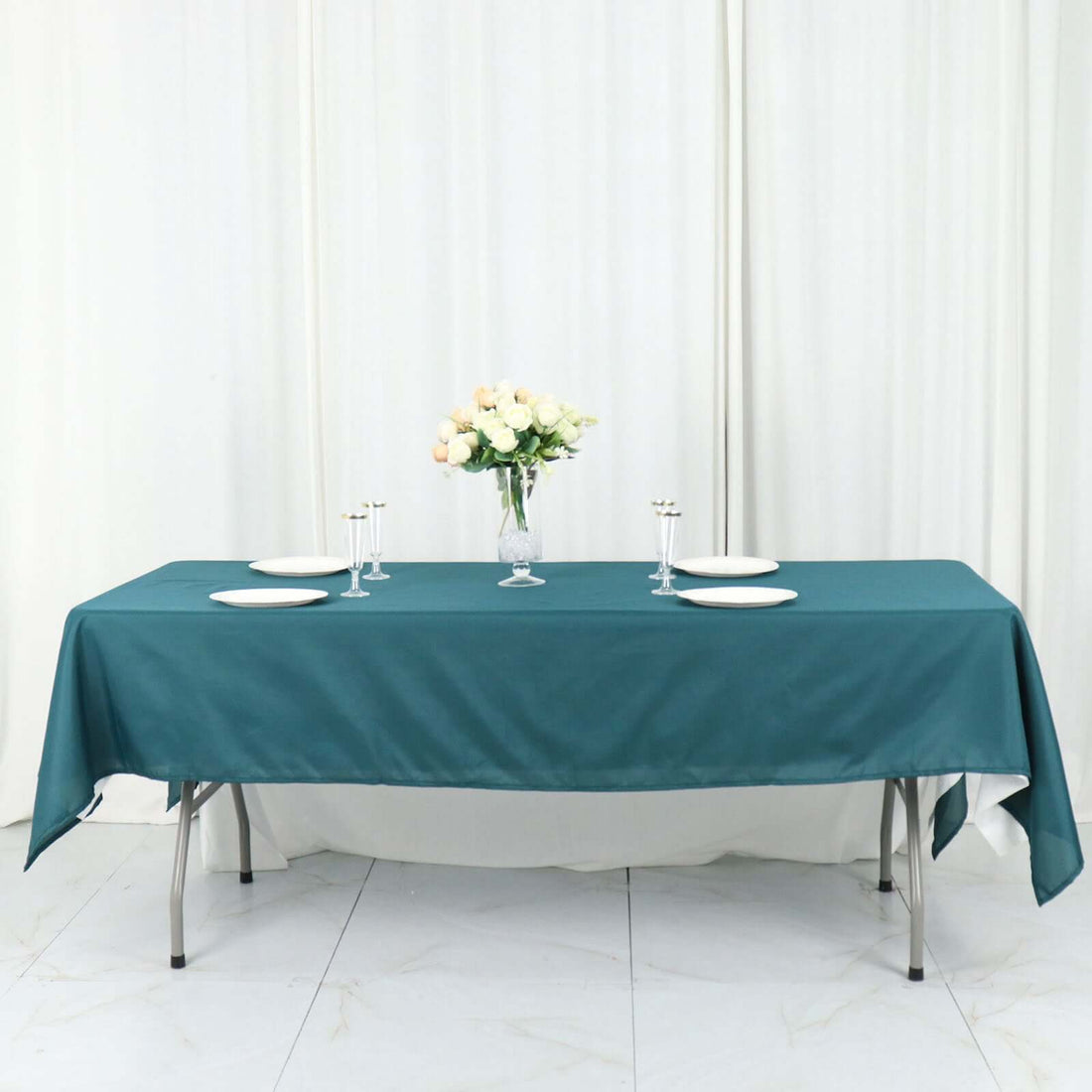 Rectangular Tablecloth 60X102 Inch Peacock Teal